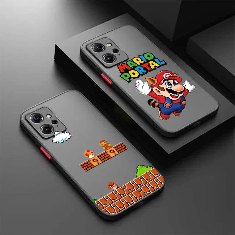 

Supers M-Marios Cute Art Frosted Translucent For Redmi Note 13 12 12S 12T 11 11T 11E 10 10S 9 Pro Plus 5G Funda Phone Case