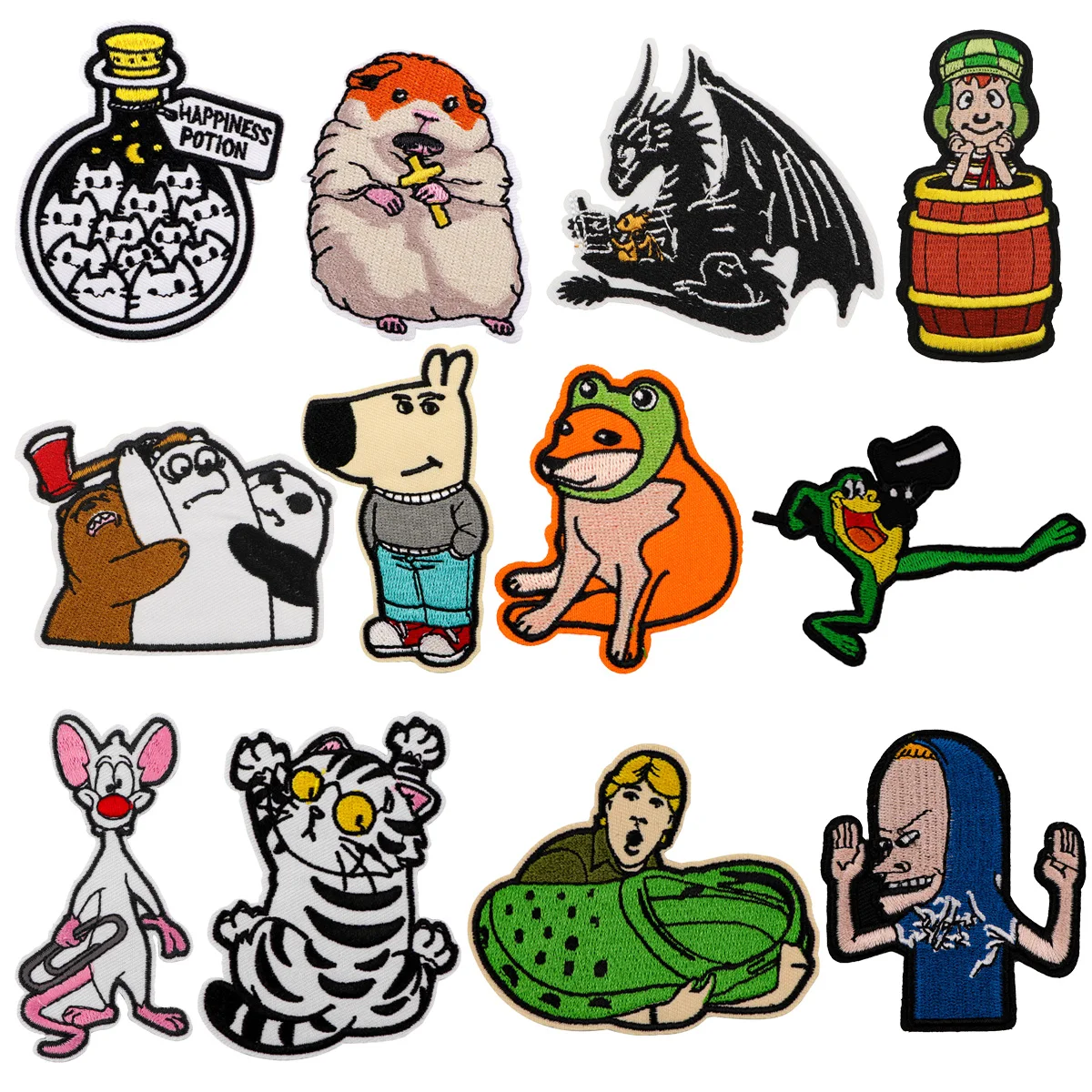 

Jokey Dog Embroidered Patch Hamster Patches On Clothes Frog Iron On Patches For Clothing DIY Patch Stickers Gifts for Friends