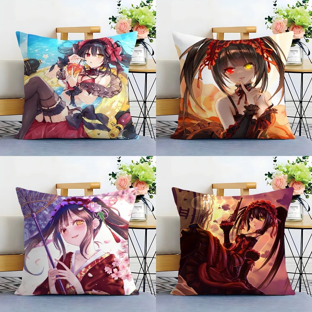 T-Tokisaki Kurumi Pillow Case Plush Fabric Soft  Pillowcase Double Sided Print Cushion Cover Household Gifts