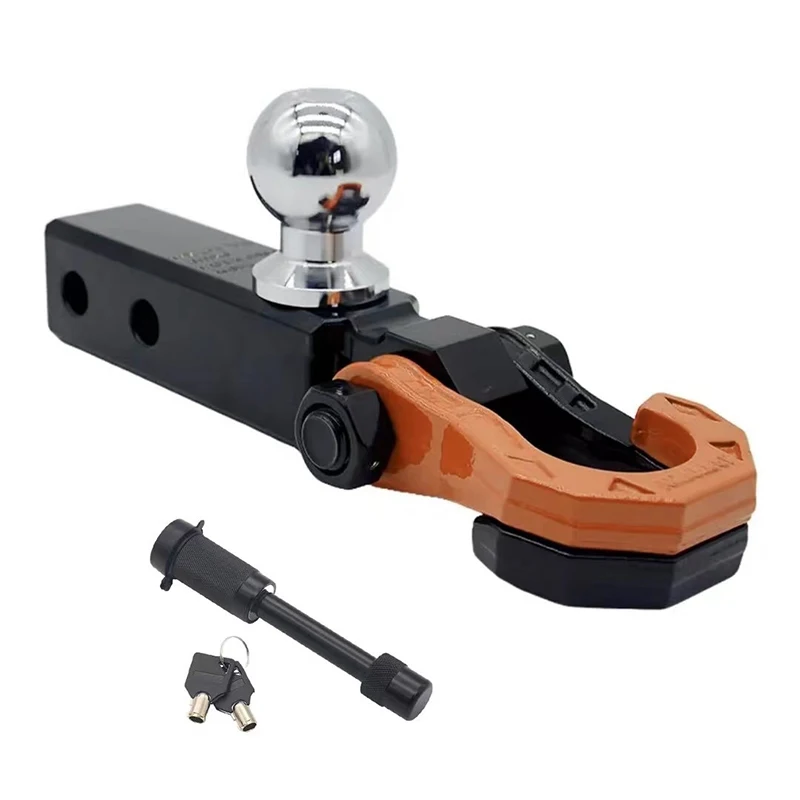 

Split Tow Hook Shackle Hitch Receiver 2Inch Trailer Hitch Pin Heavy Duty Solid Recovery Towing Kit for Trucks Jeeps Off-Road