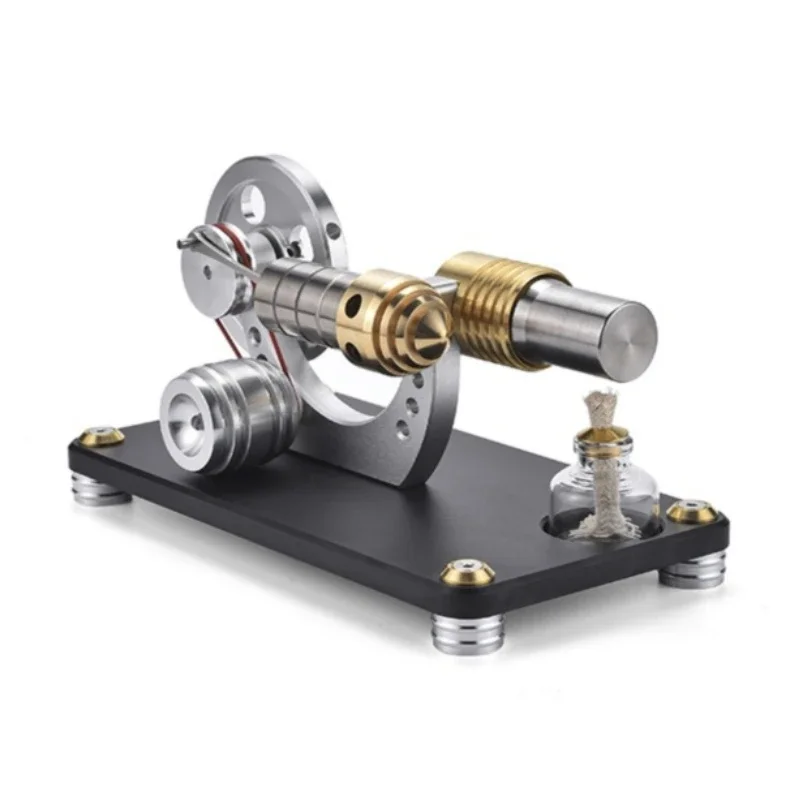 

Physical Air Single Cylinder Alloy Stirling Engine with Electric Motor External Combustion Engine Model for Adults Kids