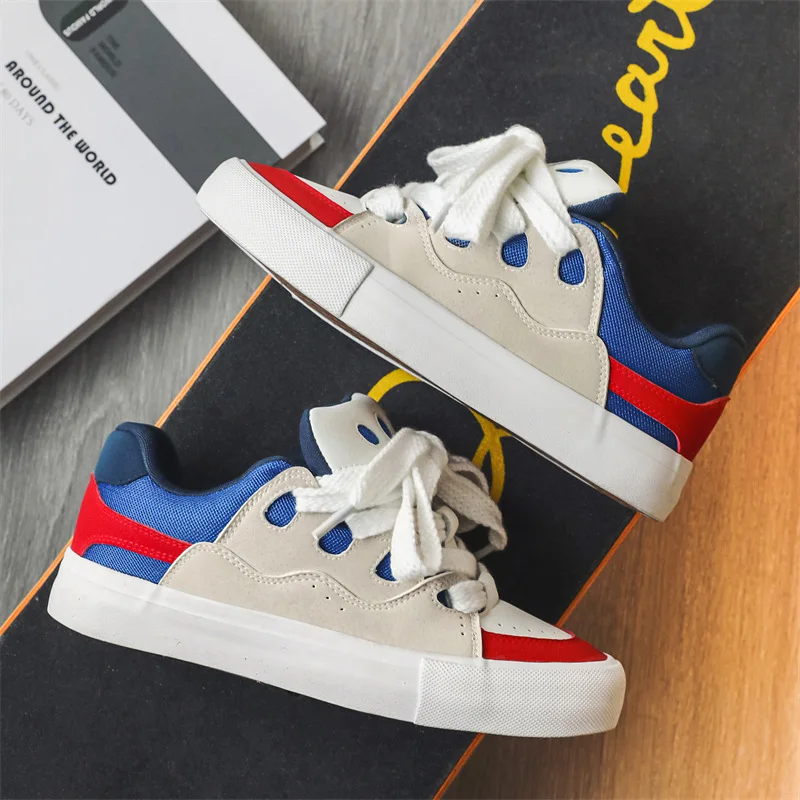 

Women Trend Bread Shoes Students Korean Version White Shoes Women Spring Skateboard Shoes Neutral Breathable Color Matching