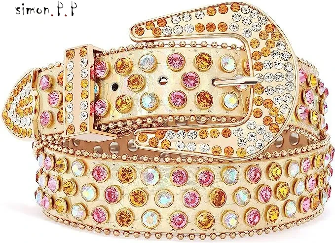 Fashion Bb Simon Belts for Women Men Shiny Diamond Belt Black Blue White Multicolour with Bling Rhinestones As Birthday Gifts