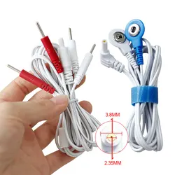 2/4Way 2.35mm Plug Wires for Tens EMS Massager Electric Nerve Muscle Stimulator Electrode Cable Line Wire for Electrode Pads