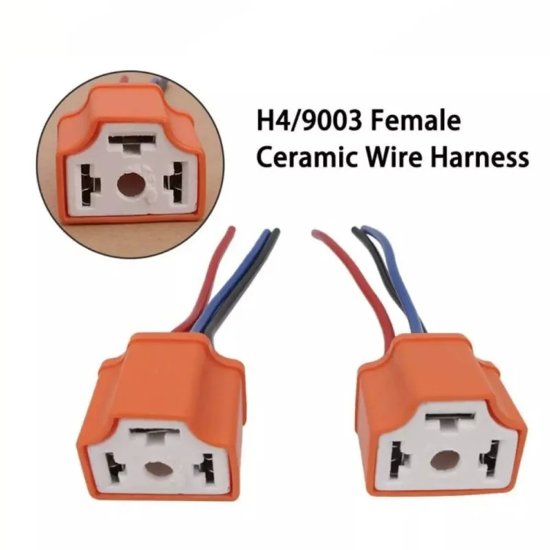 

2Pcs H4 3 Pin Headlight Bulb Holder Connector Plug Wire Socket Durable Auto Lamp Repair Socket Universal Wiring Repair Tools