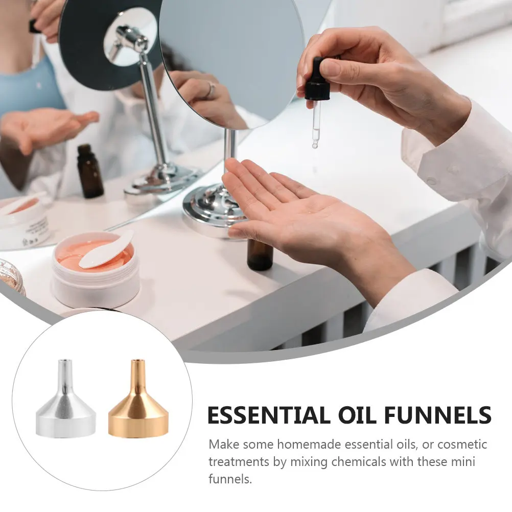 10Pcs Mini Alumite Metal Funnels Rust Resistant Scratch Proof for Perfume Essential Oil Transfer Restaurant Use