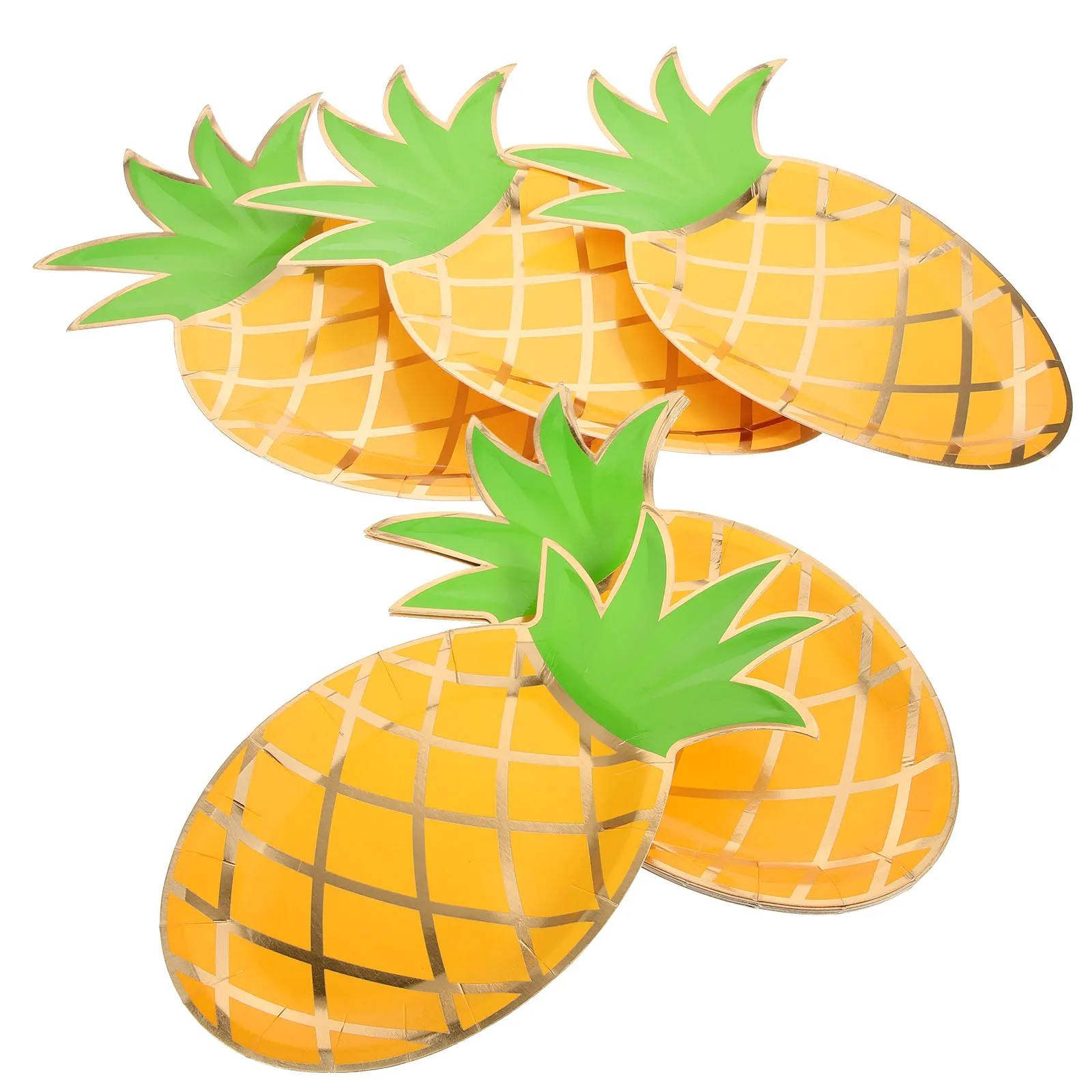 

8 Yellow Pineapple Paper Plates Kids Birthday Party Wedding Cake Dessert Disposable Tableware PARTY DECORATIONS