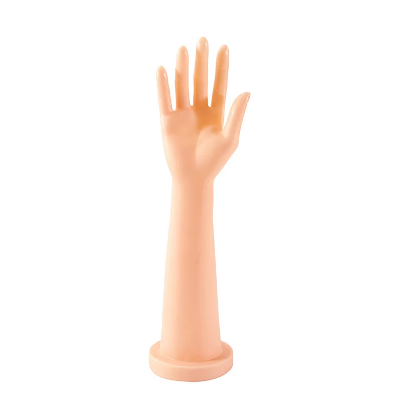 A 39cm PVC Plastic Female Right-handed Hand Mannequin with Fingers Open Long Hand Model with Arms Jewelry Gloves Display Props