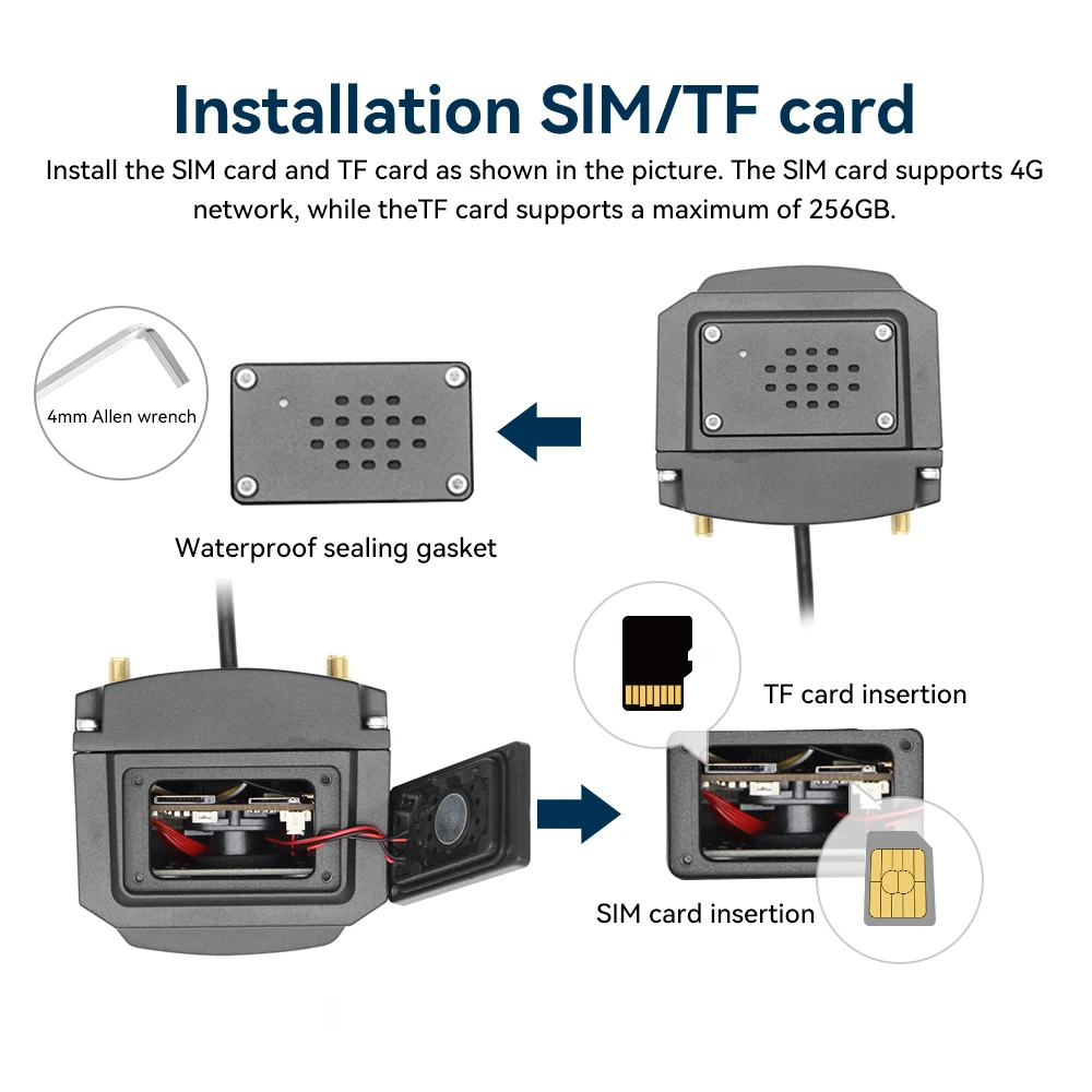 4G GPS SIM AI CAMERA H.265 TF CARD IR VEHICLE SECURITY CAMERA SUPPORT PHONE REAL-TIME VIDEO WATERPROOF TRUCK 4G CAMERA