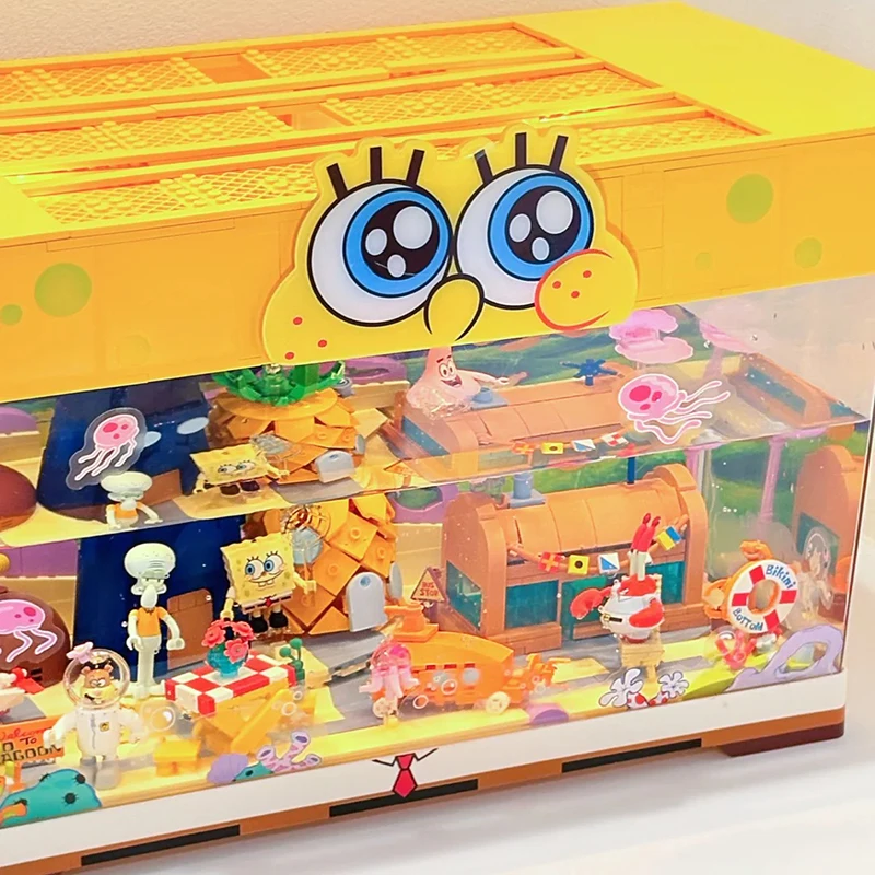 Areax Brick Area SpongeBob Schwammkopf Bausteine Montage-Spielzeug Modell Ornament Geschenk