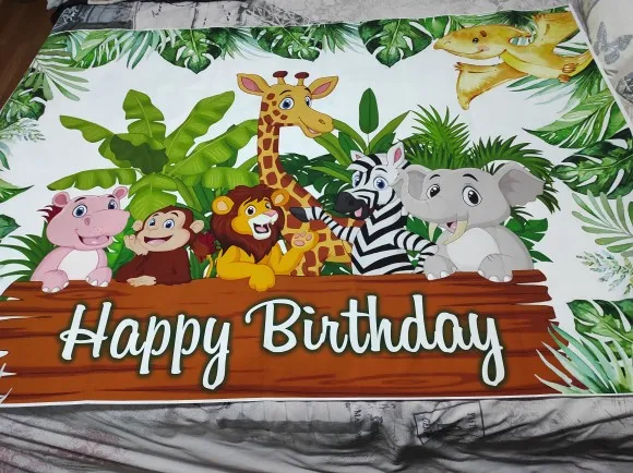 Джунгли сафари дикий один фон новорожденный ребенок душ мальчик девочка 1-й День рождения Лес Животные Пользовательские Фотографии Декор