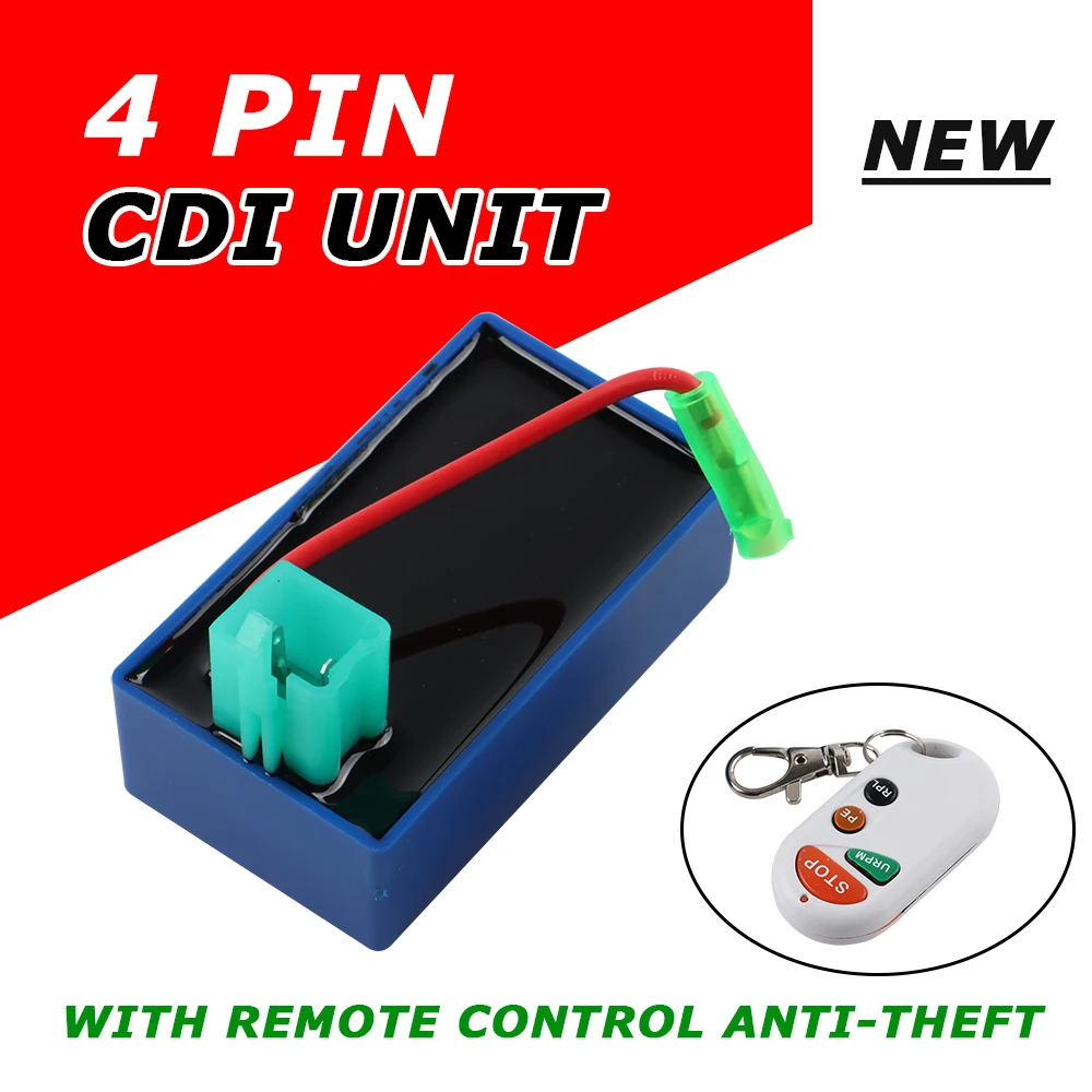 4 Pin Motorcycle CDI Box Ignition Remote Control Anti-Theft CDI Ignite For 125CC 150CC 200CC 250CC 300CC ATV Dirt Pit Go Kart