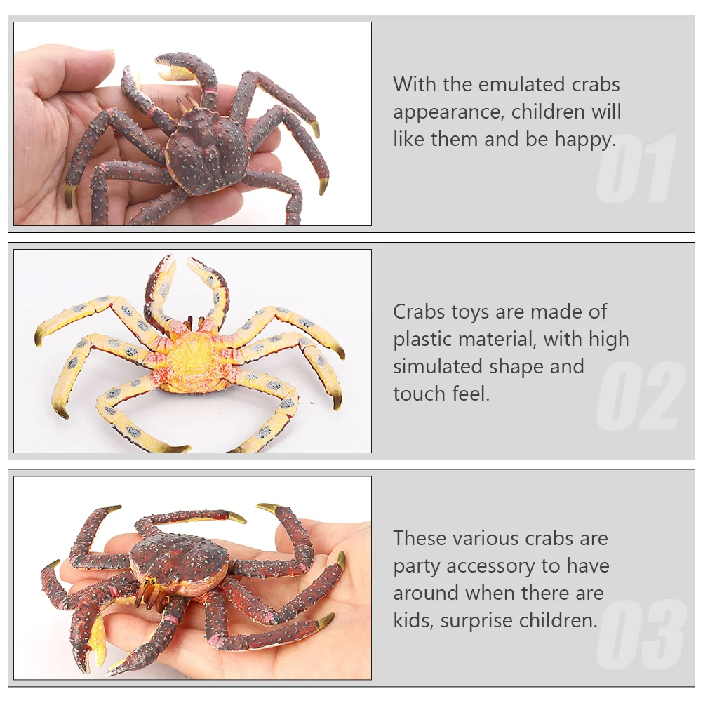 Childrens Toys Simulation Crab Model Home Decorations Simulated Marine Crabs Ornament Plastic Animals Crab-shaped Baby