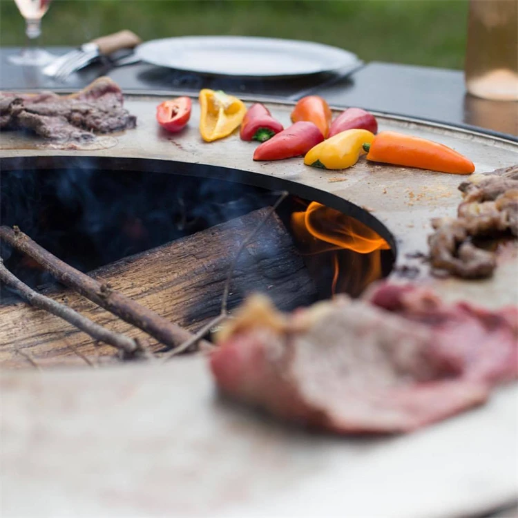 Corten Steel Rusty Grill Barbecue Fire Pit and Bbq Barbecue Grill Machine