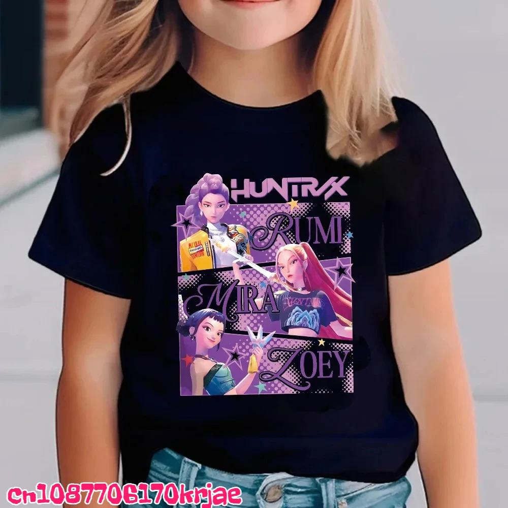 تي شيرت Kpop Demon Hunters للأطفال بأكمام قصيرة تي شيرت Saja Boys Kdis تي شيرت لطيف Kpop Demon Hunters Harajuku تي شيرت للأولاد والبنات