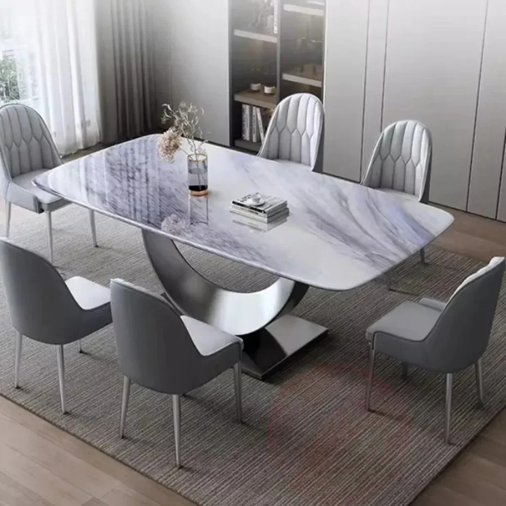 Luxury Simple Dining Table Nordic Minimalist Home Kitchen Super Crystal Dining Table Modern Style Mesas De Comedor HomeFurniture