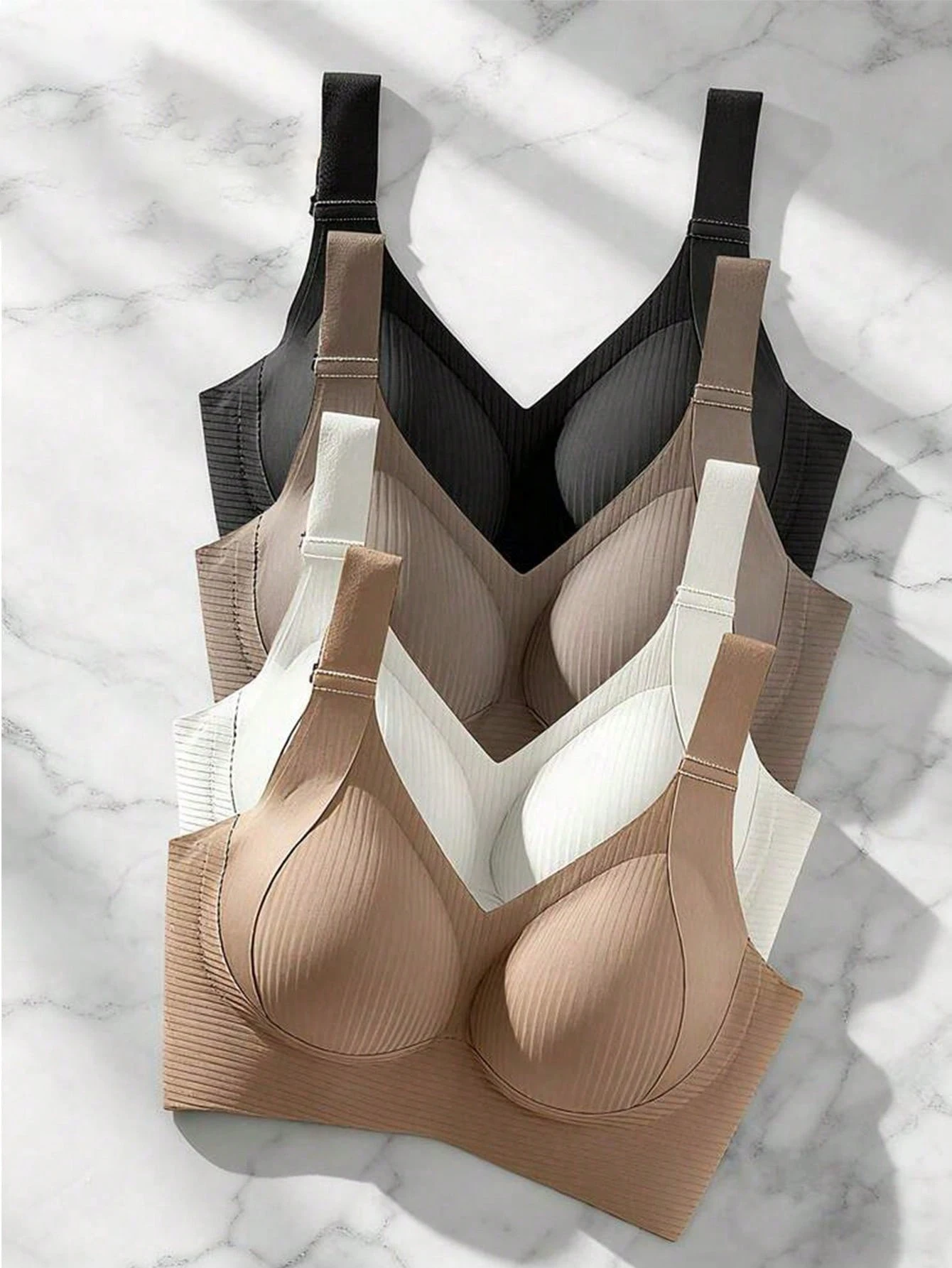 FINETOO Plus Size Women's Widened Shoulder Strap Bra Seamless Mesh Pull-up Underwear Female Full Coverage Vest Sport Bralette