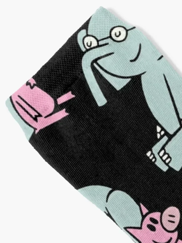 Elephant and Piggie. Gerald and Piggie. Anime transparent sticker, mo willems Socks cartoon ankle Socks Man Women's