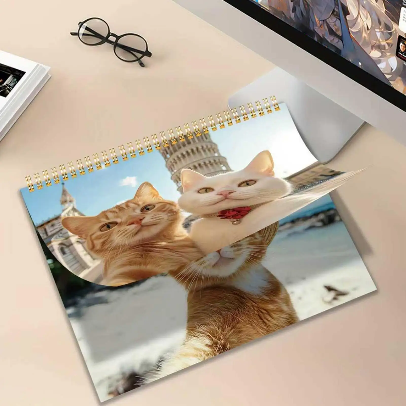 Calendrier mural chat 2026 joli calendrier de bureau mensuel 2026 pour l'organisation d'étude Table lieu de travail planification scolaire maison famille