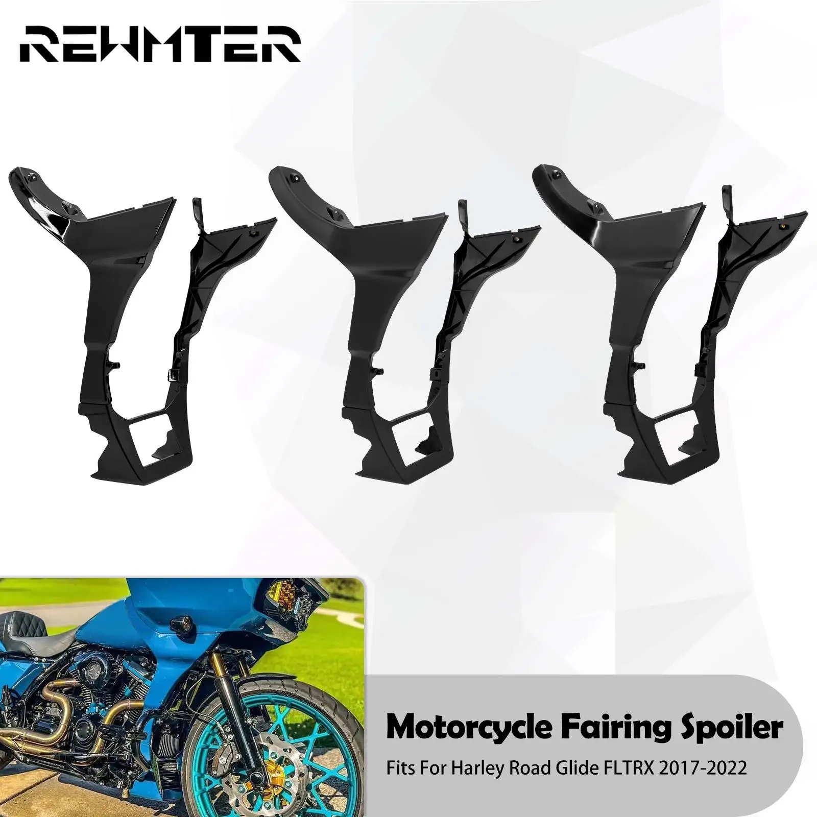 

Motorcycle Fairing Spoilers Cover Black For Harley Touring CVO Road Glide Special Limited Ultra FLTRU FLTRK FLTRX FLTRXS 17-2023