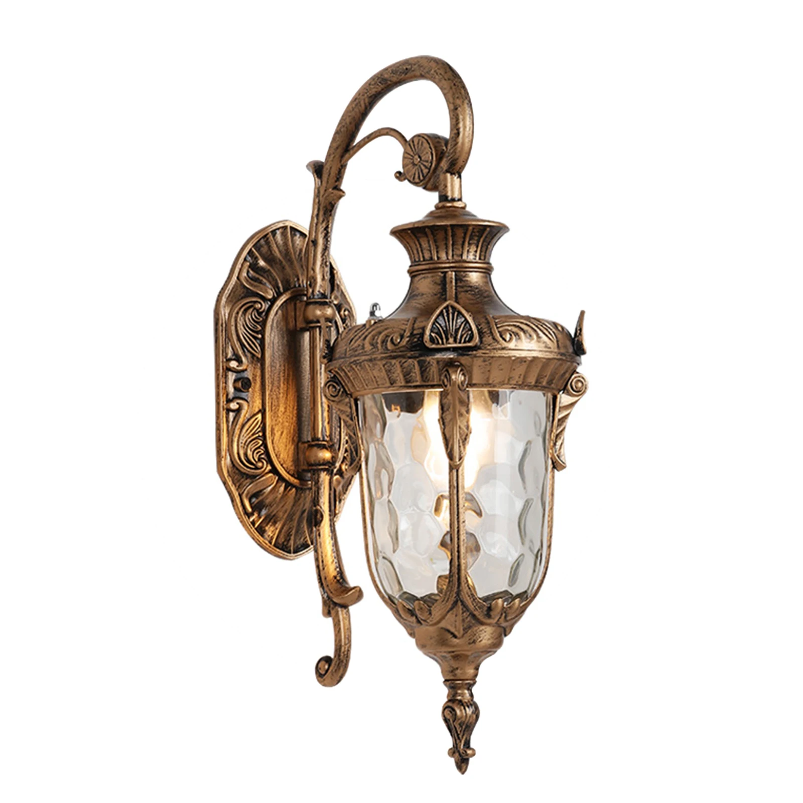 Vintage Wall Light, Retro Bronze Design, Die-Cast Aluminum, Glass, IP23 Waterproof, Easy Installation for Yard and Doorway Use