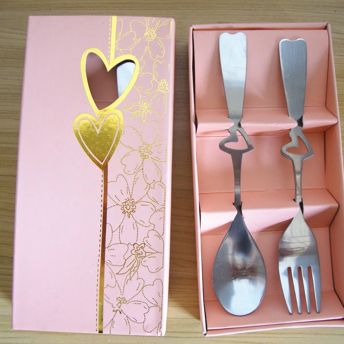 100pcs Spoons and Forks in Gift Box Perfect Pair Coffee Tea Dining Tableware Set Party Souvenirs Wedding Gifts for Guest