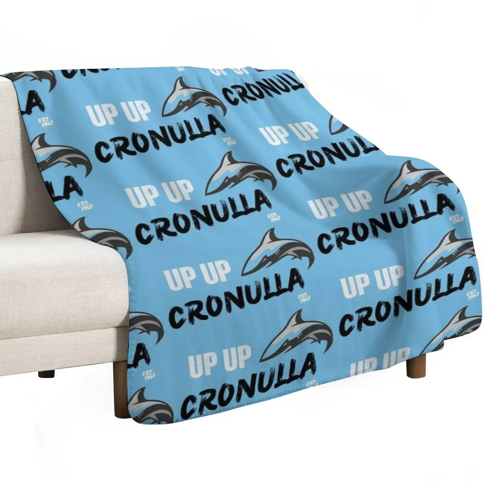 Up Up Cronulla Sharks Rugby League Throw Blanket Soft Plush Plaid Giant Sofa Travel For Sofa Thin Camping Blankets