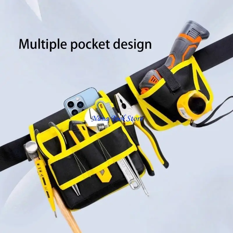 31GJ Heavy Duty Tool Bag With Reinforced Shoulder Strap 8 Pocket Organization Weather Resistant Gear For Outdoor Maintenance