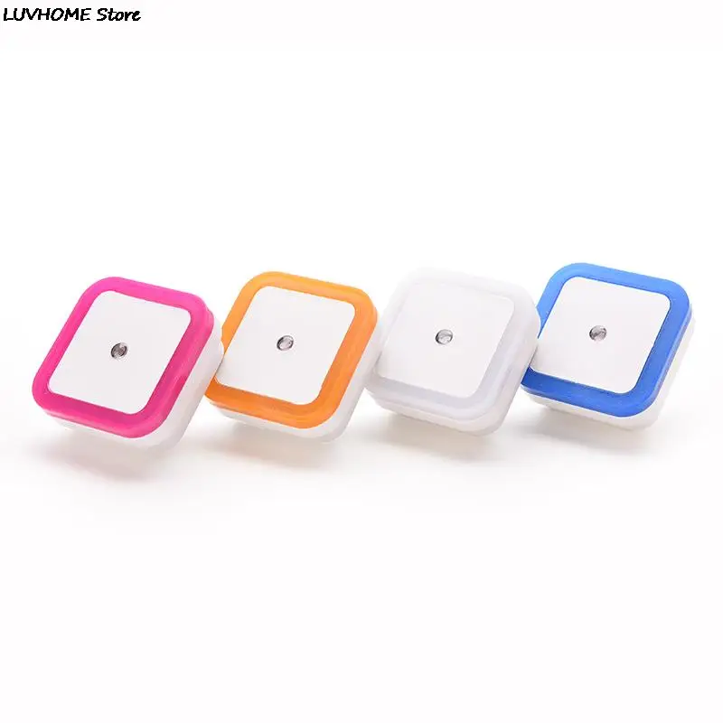 4 Color AC110-220V LED Night Light For Baby Mini LED 0.5W Night Light Control Auto Sensor Baby Bedroom Lamp Square