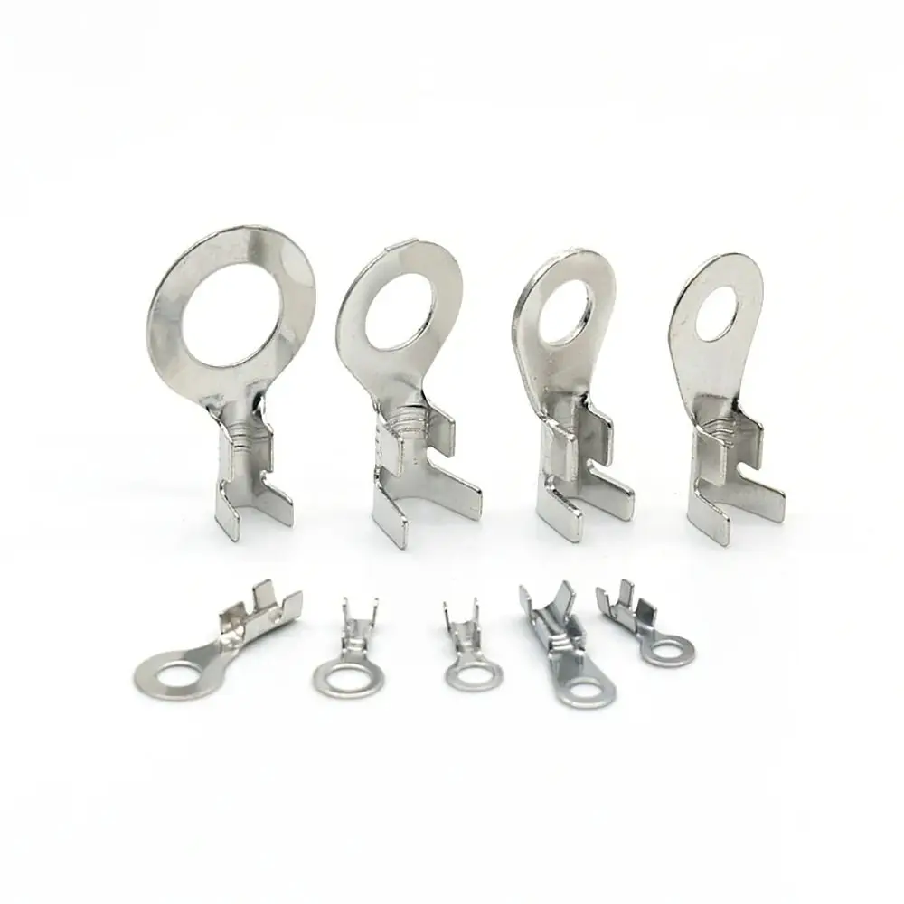 100Pcs New M3/M4/M5/M6/M8 DJ431 Terminal Block Tinning Ring Eyes Ring Lugs Brass Wire Connector