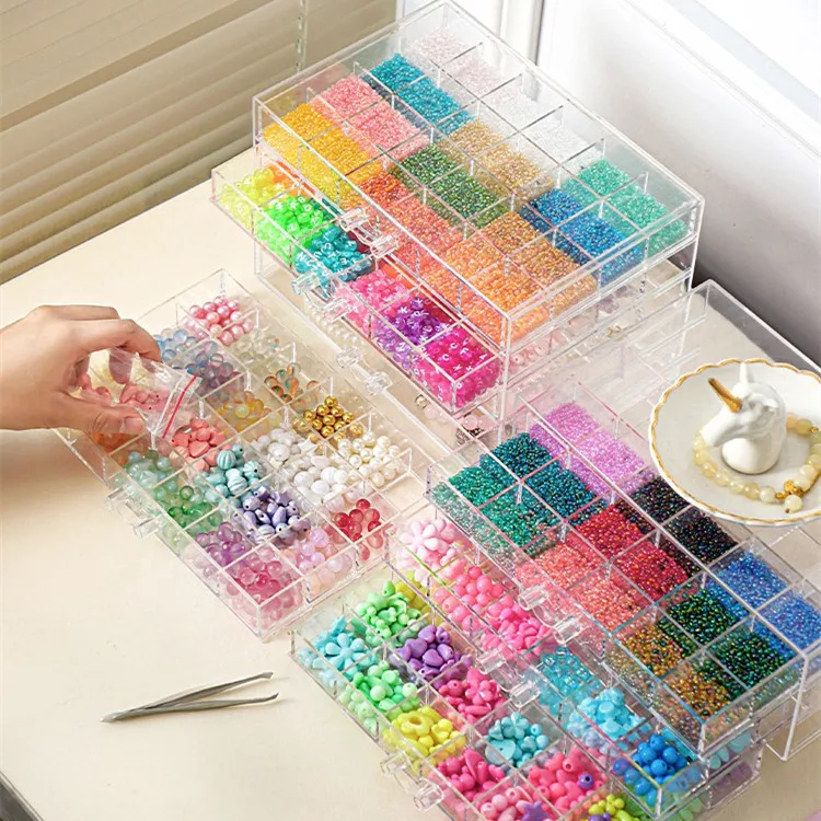 free-shipping-transparent-drawer-style-bead-storage-box-separate-strung-beads-jewelry-box-handmade-diy-parts-box-desktop-orga