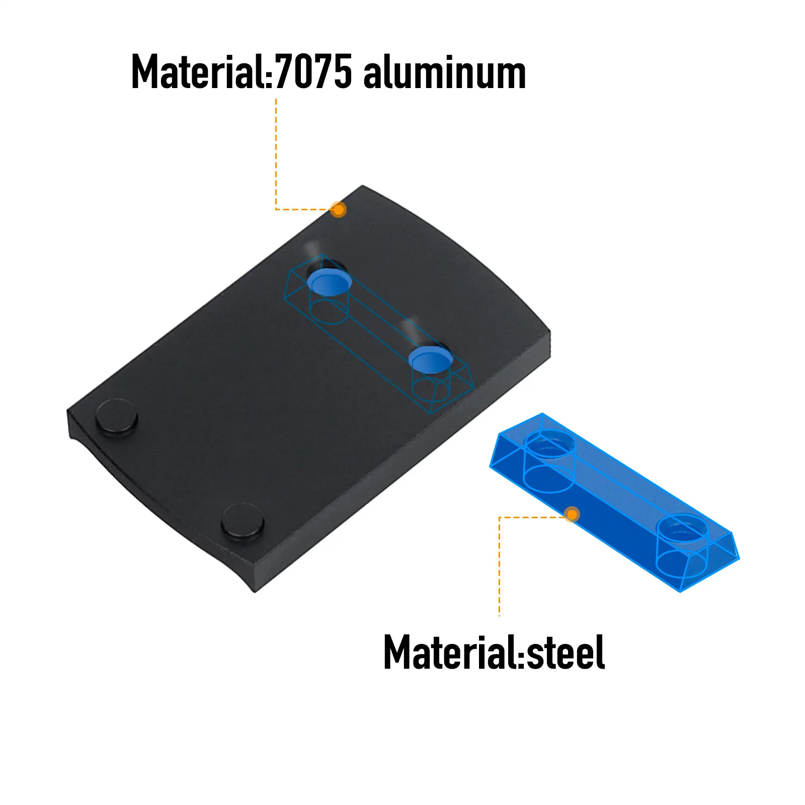 ohhunt® Red Dot Plate Compatible with R-M-S-C Footprint Red Dot 407K/507K/EPS for 17 17L 19 22 23 24 26 27 33 34 35 38 39