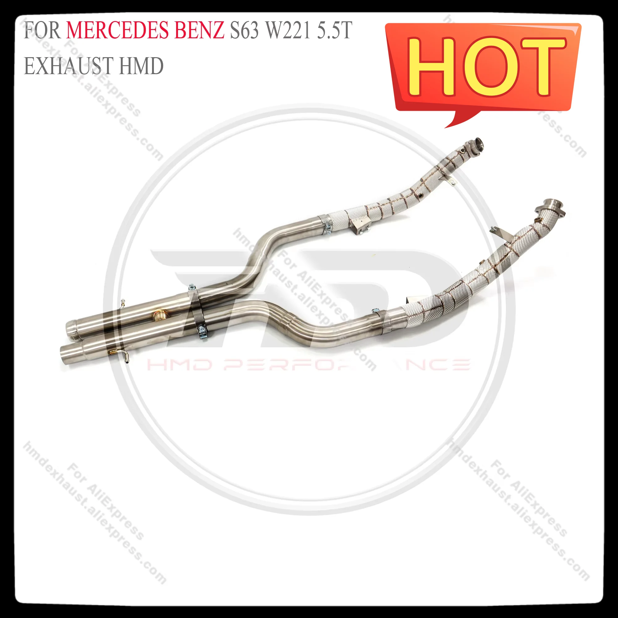 

HMD Exhaust System High Flow Performance Downpipe forMercedes BENZ S63 W221 5.5T With Heat shield