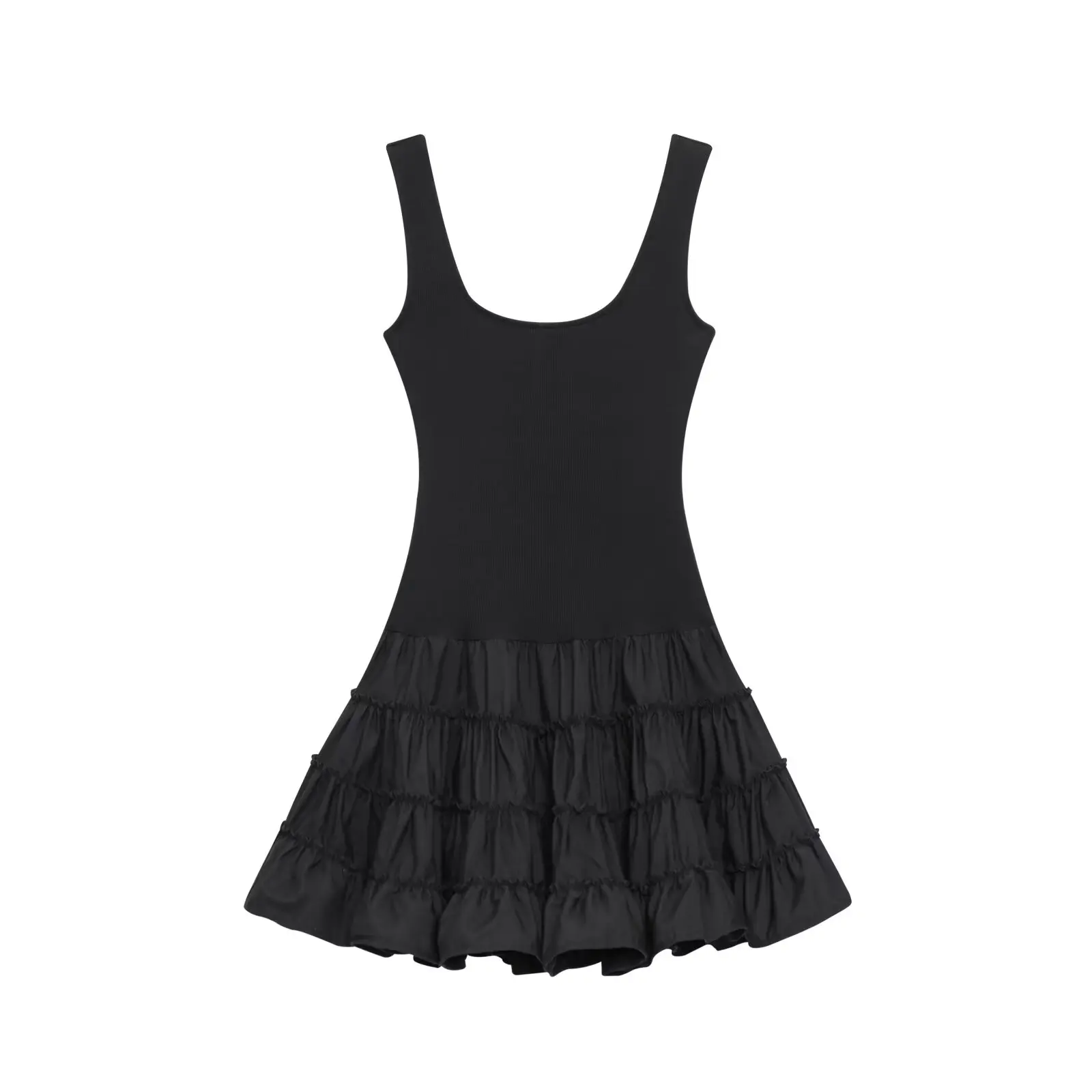 Vestido F Casual de Poliéster com Design Moderno em Patchwork e Alças, Estilo Solto, Novo Lançamento de Outono