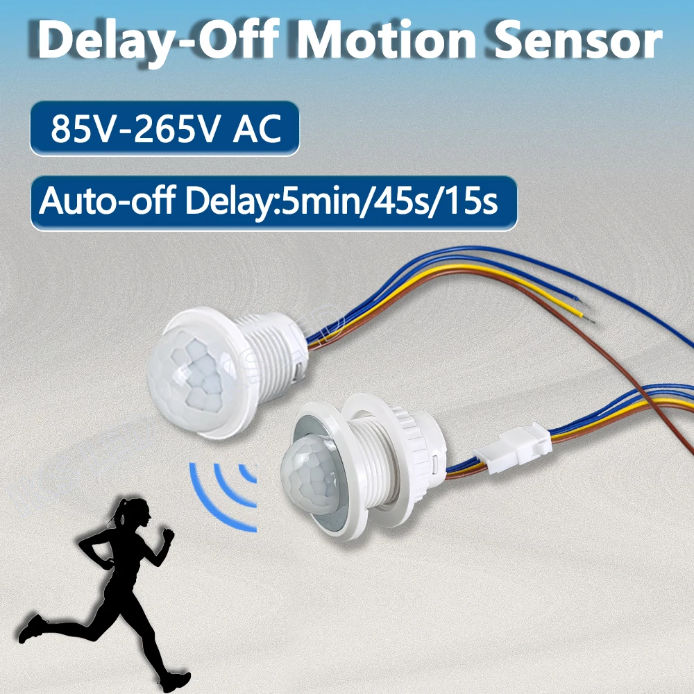 

PIR Motion Sensor Switch Auto Switch 110V/220V Adjustable Timer & Sensitivity Light Control for Home Office Warehouse Corridor