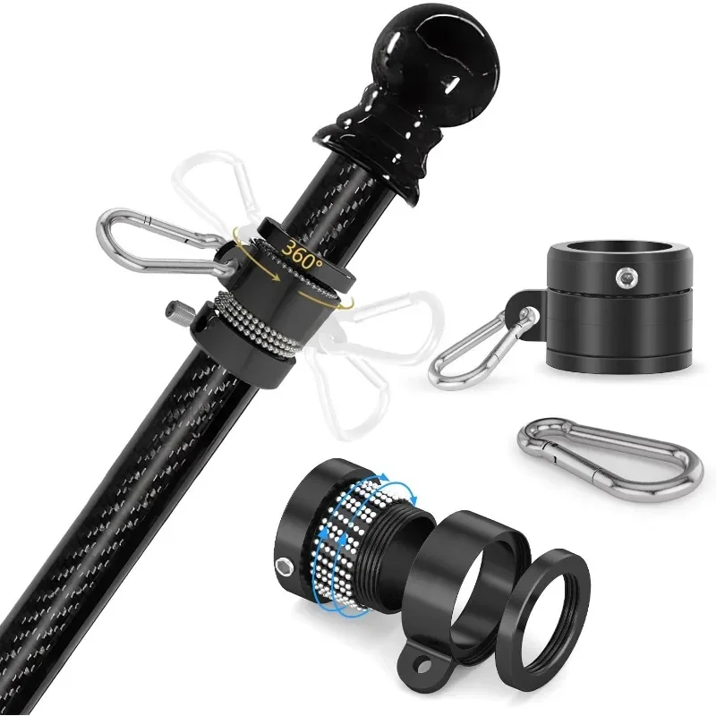 

Innovative design.6FT Outdoor Flag Pole for House, Carbon Fiber Design Heavy Duty Flag Pole with Tangle Free Spinning Grommets,