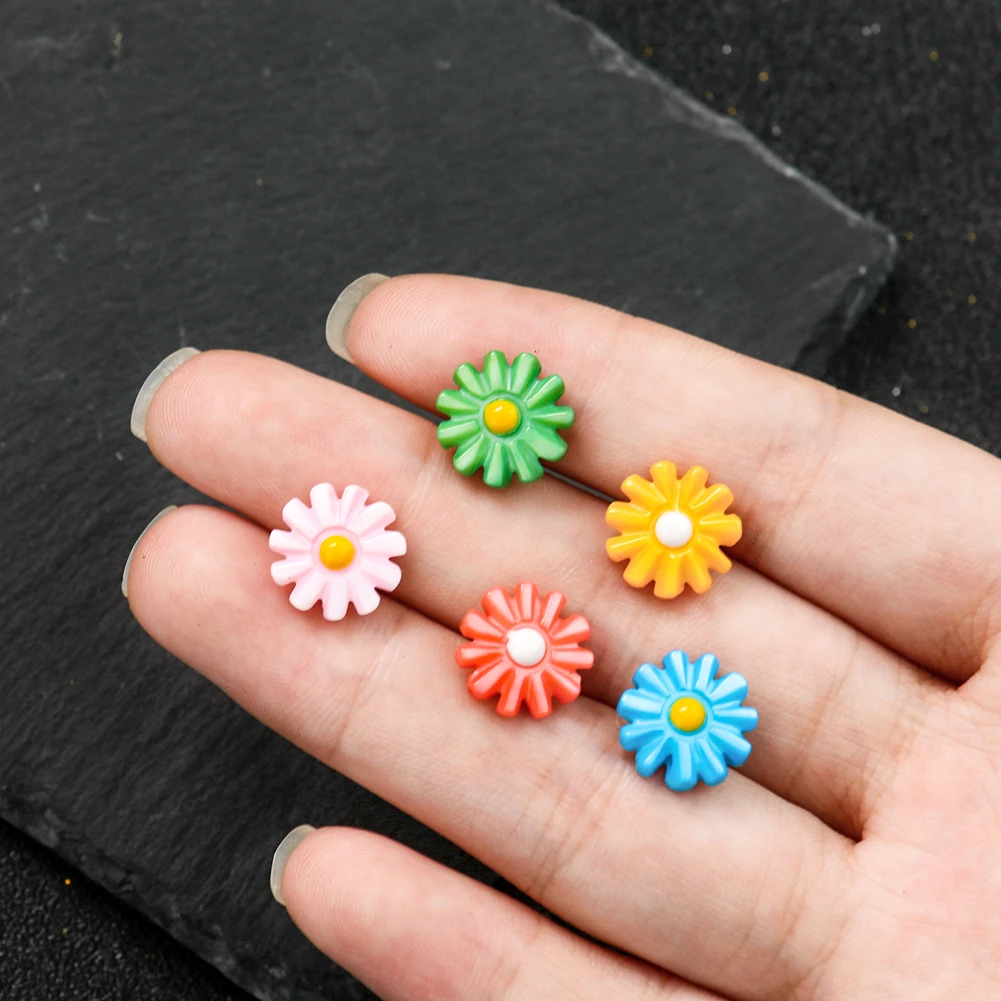2pcs Natural colorful Shell Daisy Flower Beads Mother Pearl DIY Making Boho charms Necklace Earrings Bracelet Jewelry Accessory