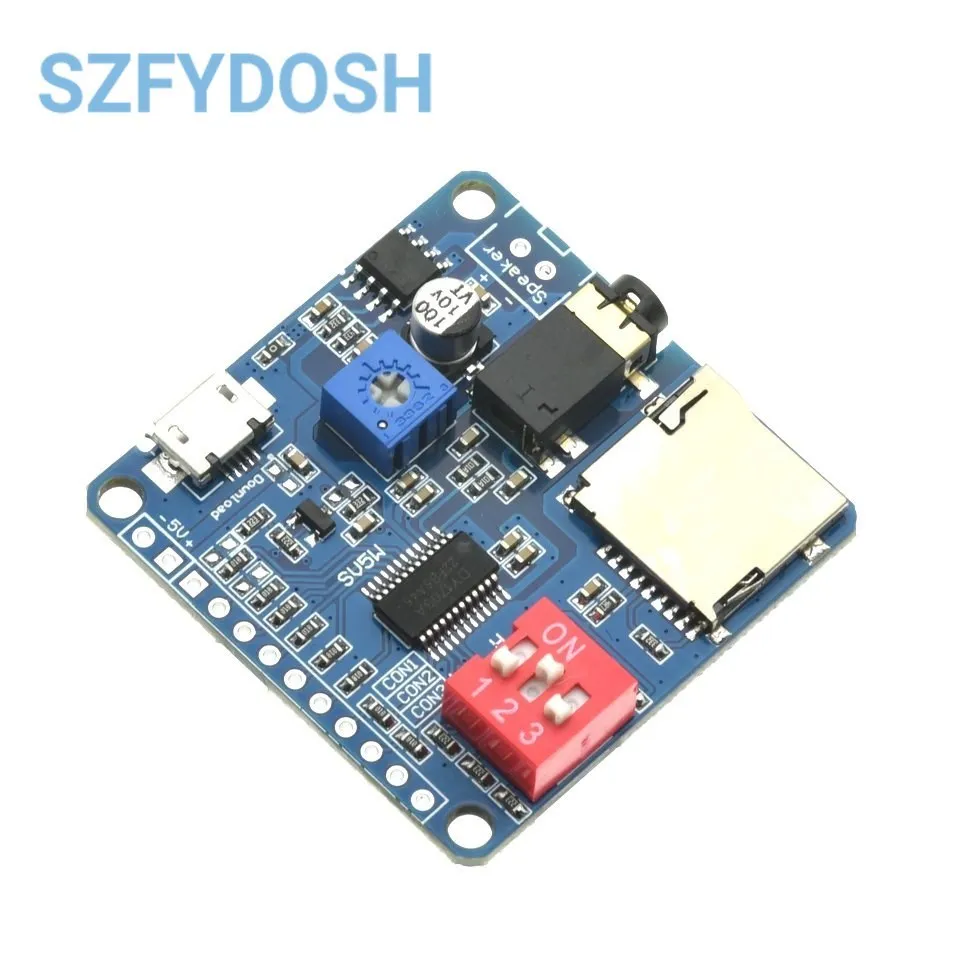 Voice Playback Module Board MP3 Music Player 5W MP3 Playback Serial Control SD/TF Card DY-SV5W 