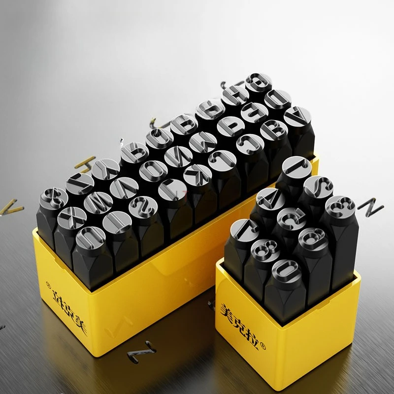

0-8 Number & 27 Letters Steel Punch Set Metal Alphabet Number Stamping Punch Tool Durable Industrial Factory Marking Punch Set