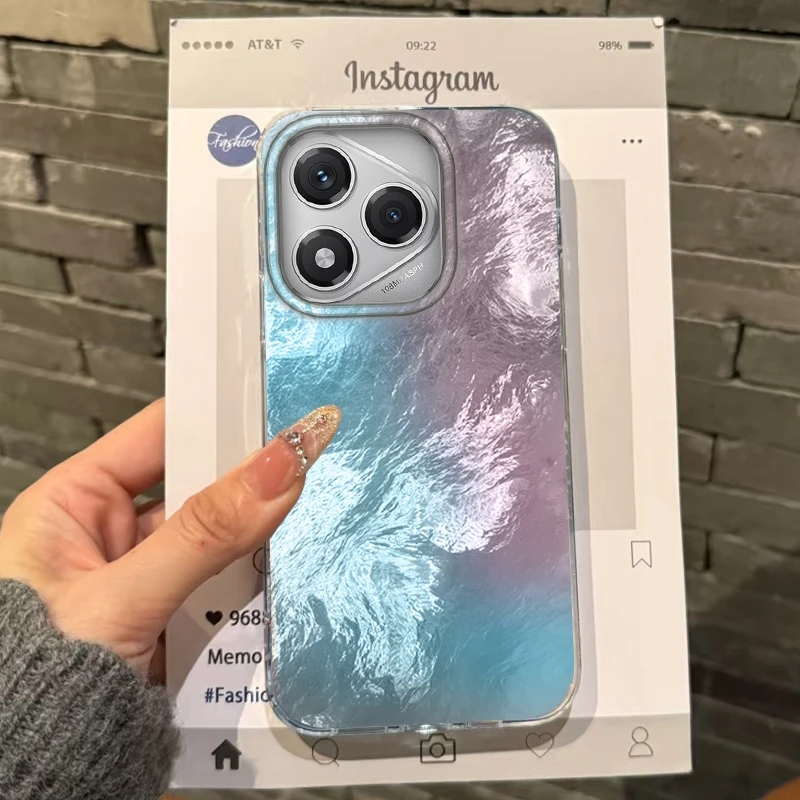 Capa de telefone com textura de geleira gradiente para honor 200 x9c magic7 magic6 400 lite 200pro 200 smart x9a x8a x8b x8c x7c fundas capa