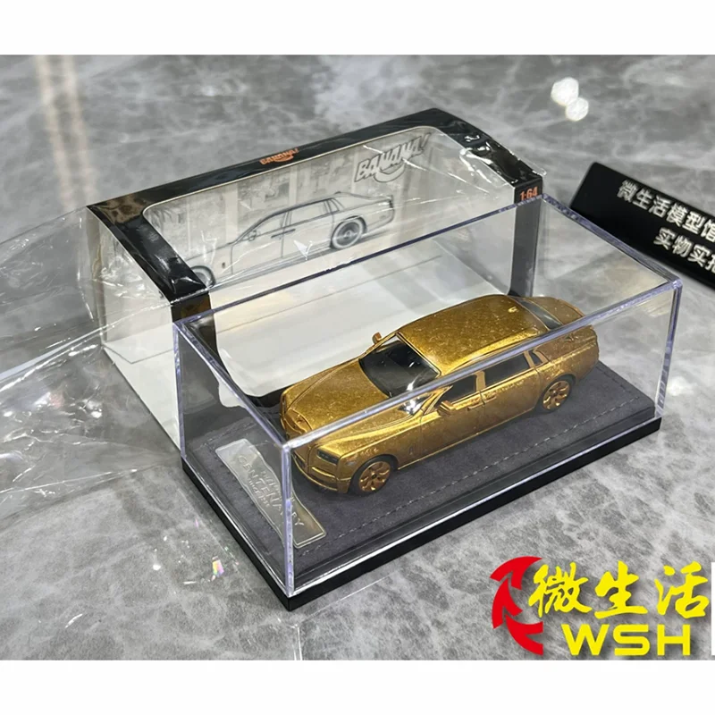 BANANA 1:64 Scale Phantom EWB Version Cracked Ice Gold Alloy Car Model Unique Gift Souvenir Toy Static Finished Decoration