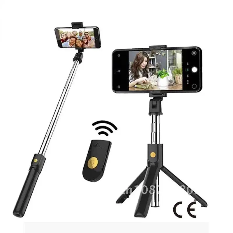 

Phone Holder Clip Universal Tripod Telescopic Stick With Phone Selfie Stick Aluminum Tripod For Mobile For All Smart Phone