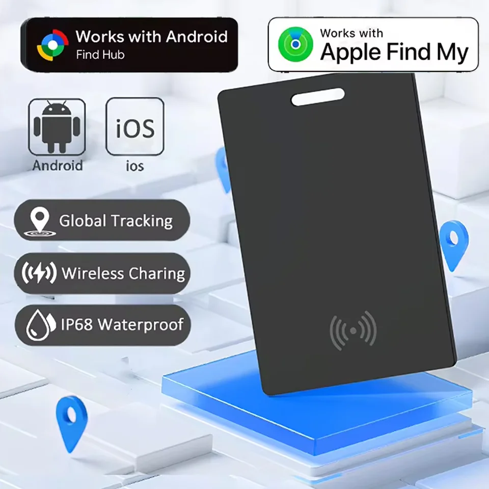 

Smart Tracking Card with Google Find My Device Wireless Universal Ultra thin Global GPS Android/iOS Locate Dual System Tracker