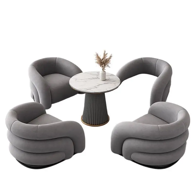 

Negotiation table and chair combination rest area, light luxury modern rest area, reception table, negotiation table