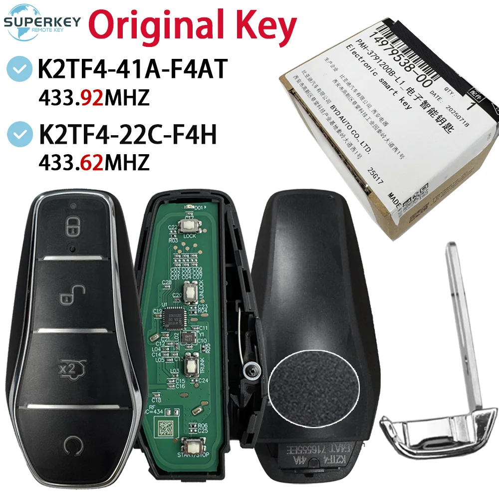 

SUPERKEY K2TF4-41A-F4AT OEM For BYD Qin PLUS Yuan PLUS SONG DM-i Qin PLUS EV Dolphin ID46 Chip Smart Remote Car Key