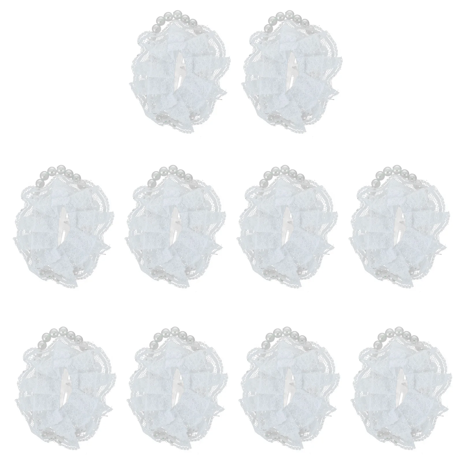 

10 Pcs Pearl Wrist Decor Plastic Flower Bracelets Bridesmaid Wedding Beach Supplies Lightweight Comfortable