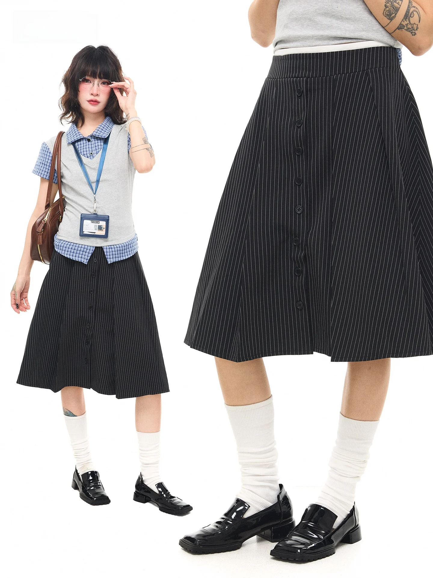 

Юбка Sanowers А-силуэта миди женская, черная, плиссированная, в мелкую клетку, повседневная, со средней талией, из ПВХ-ткани, удобная для ежедневной носки