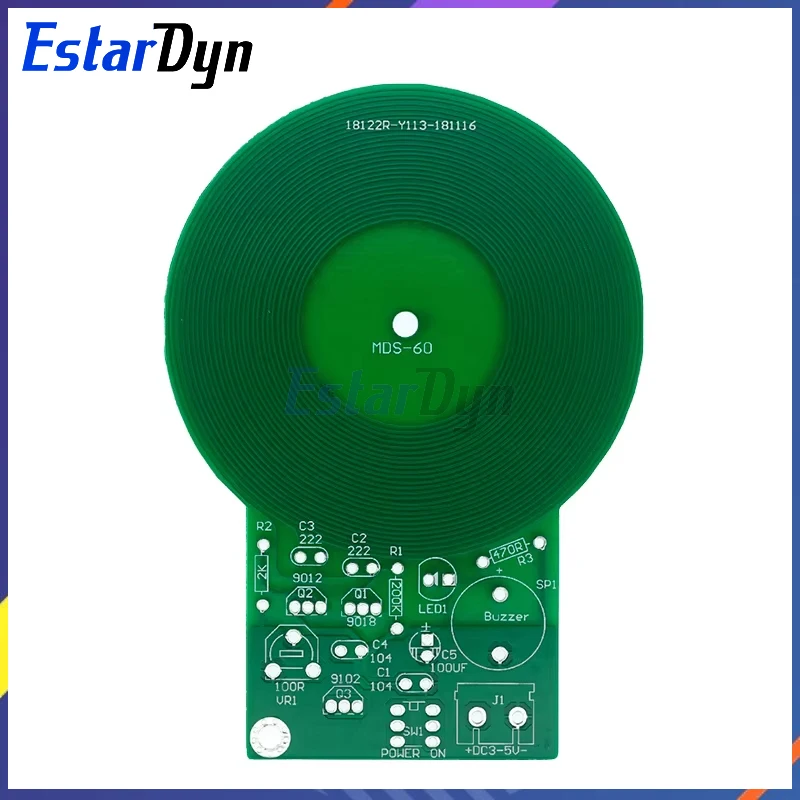 JS-60 DIY Kit Metal Detector Kit Electronic Kit DC 3V-5V 60mm Non-contact Sensor Board Module DIY Electronic Part Metal Detector