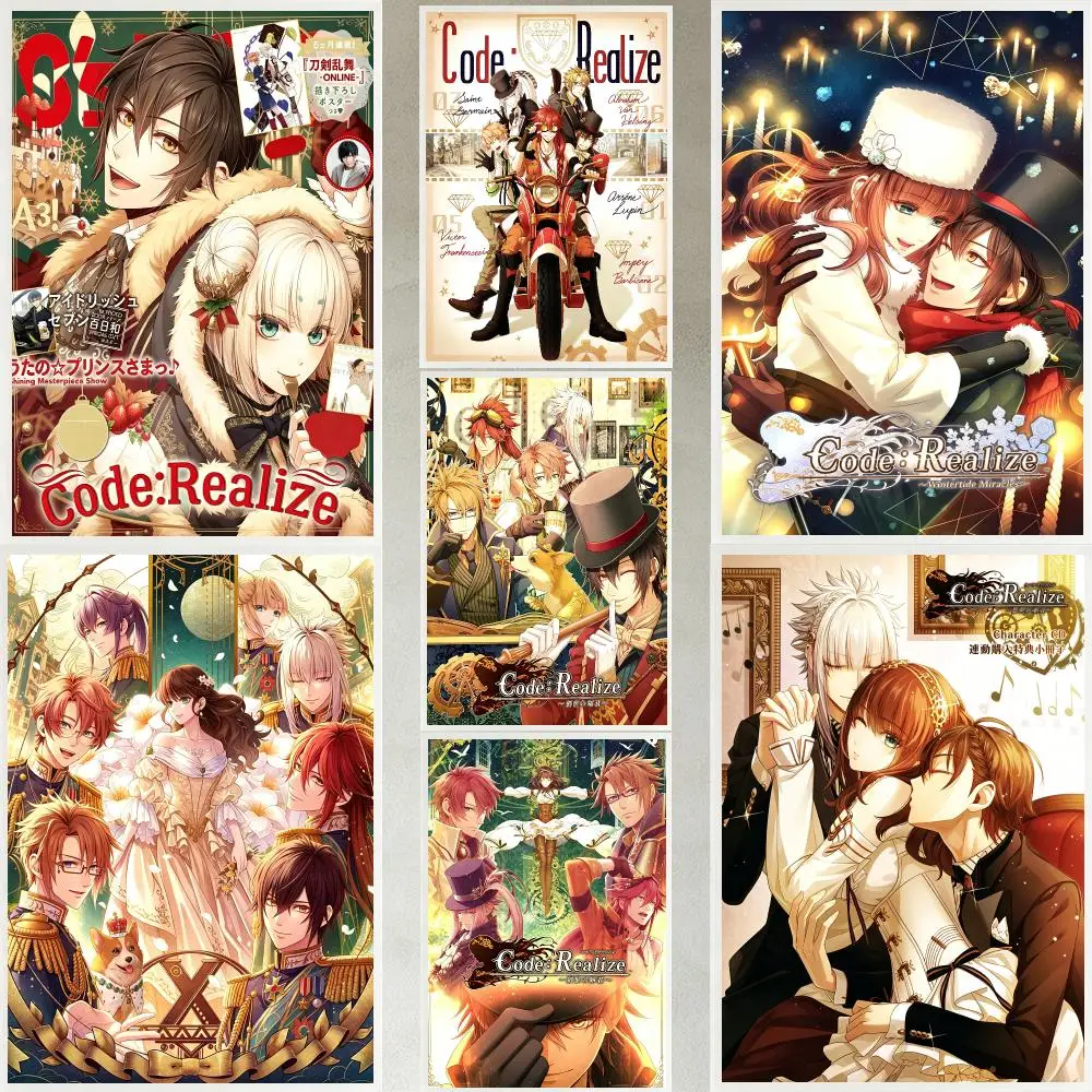 anime Code:Realize Poster Poster HD Waterproof Self-adhesive Art Print Wall Decor for Bedroom Living Room Gift