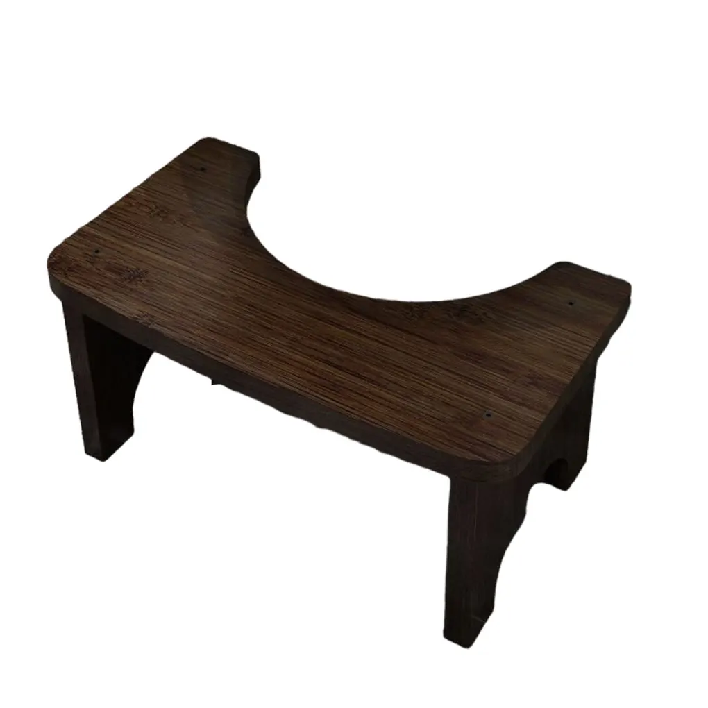 Bamboo Toilet Stool Non Slide Poop Seat Children Pregnant Holder Washroom Stand Old People Squat Bench Home Nut-brown